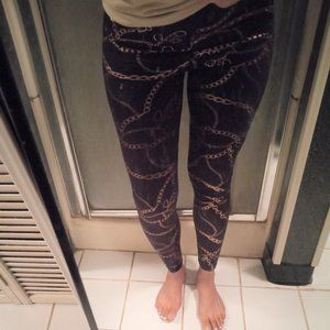 Women's bronze/copper chain leggings Size M